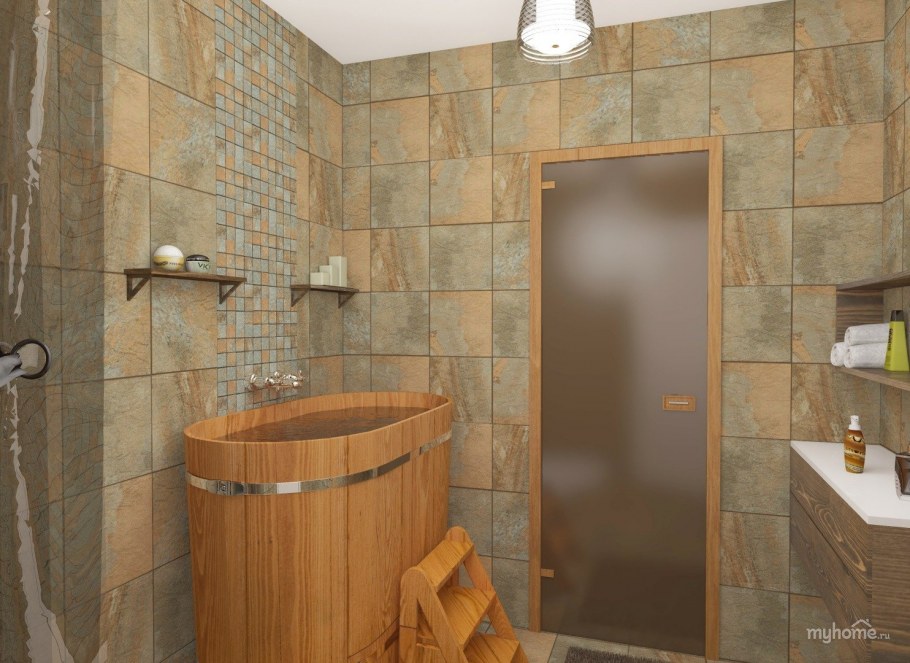 Отделка помывочной в бане