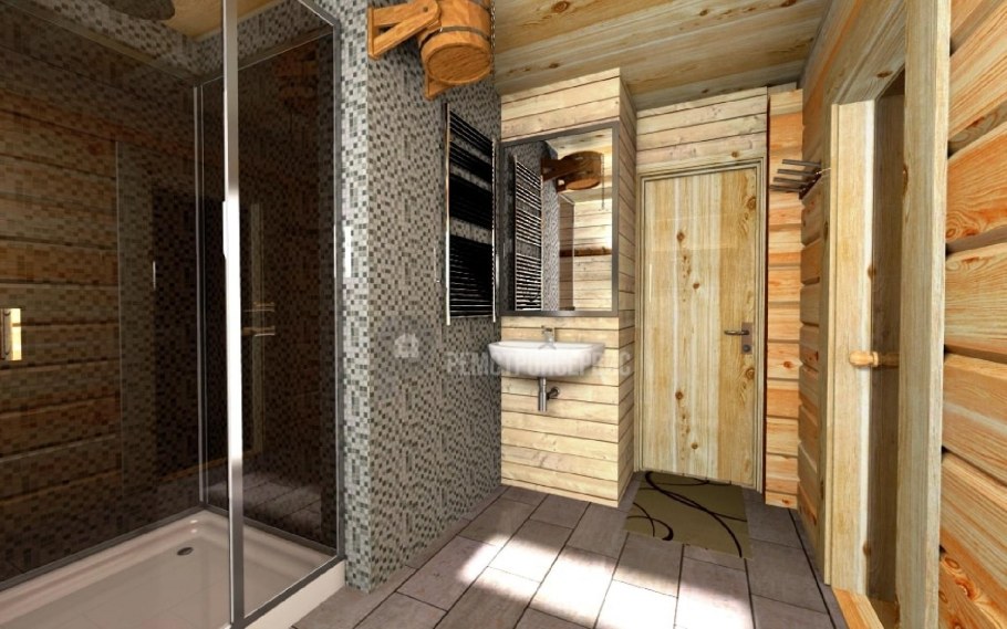Отделка душевой в бани изнутри