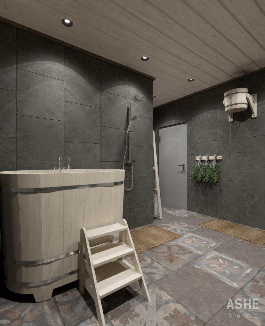 Моечная в бане интерьер