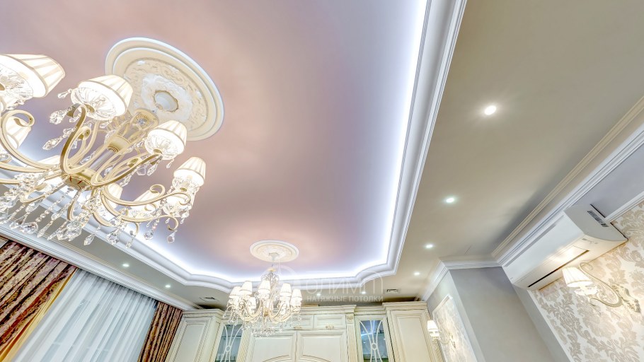 Натяжной потолок белый матовый