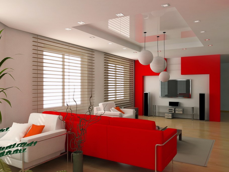 Натяжные потолки в интерьере