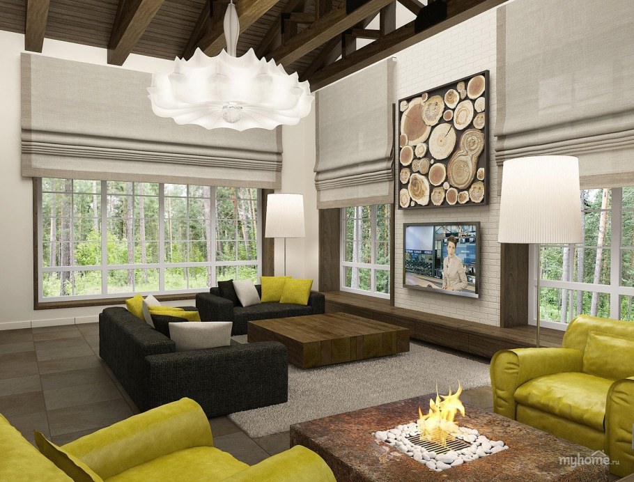 Гостиная в загородном доме