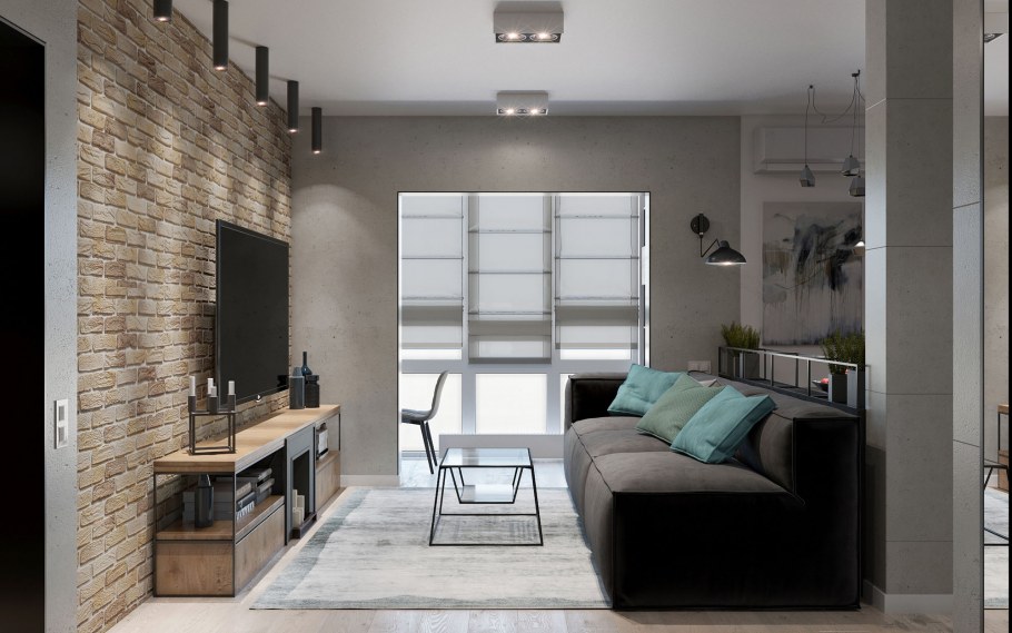 Комната в стиле лофт в малогабаритке