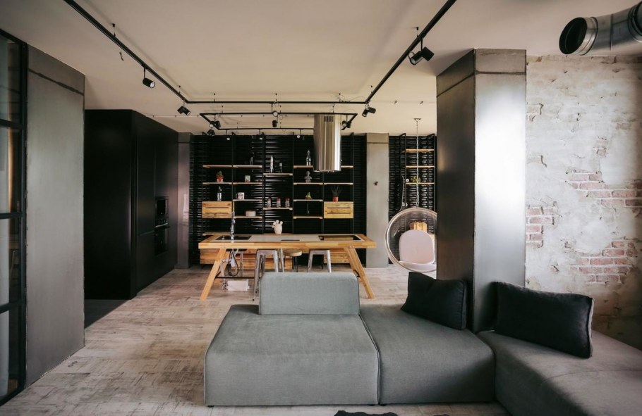 Декор кухни хрущевки в стиле лофт