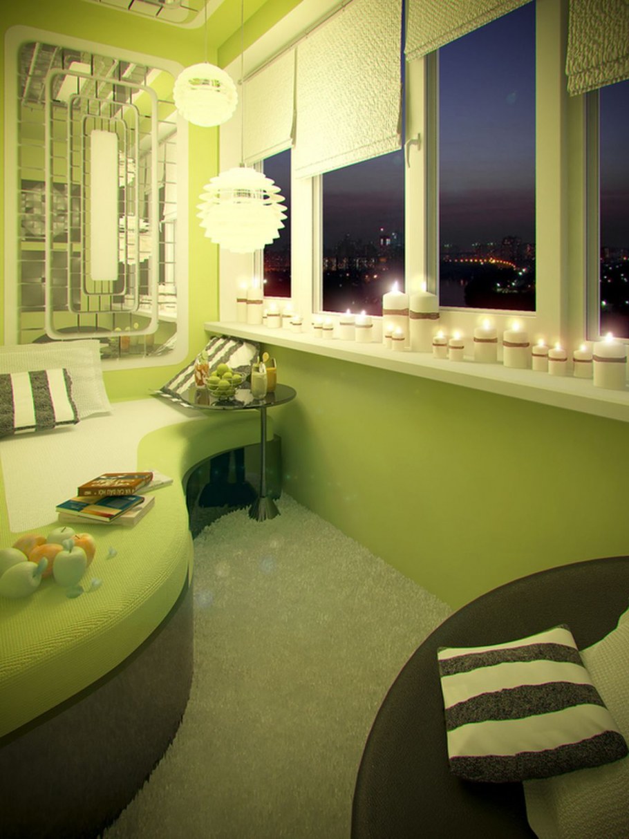 Балкон в зеленых тонах