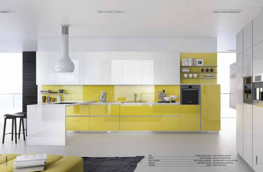 Бело желтый интерьер