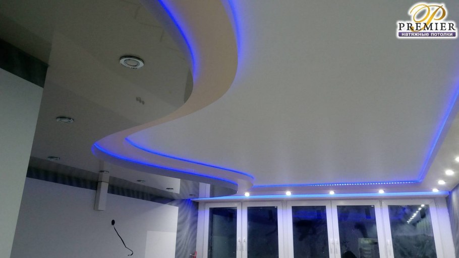 Подвесные потолки 2 уровневые с подсветкой