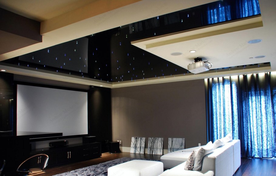 Черный натяжной потолок