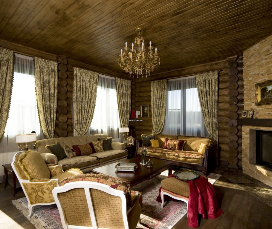 Занавески в деревянном доме