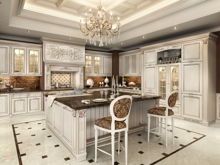 Стиль Барокко в интерьере кухни
