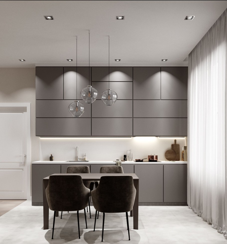 Кухня в спокойных тонах