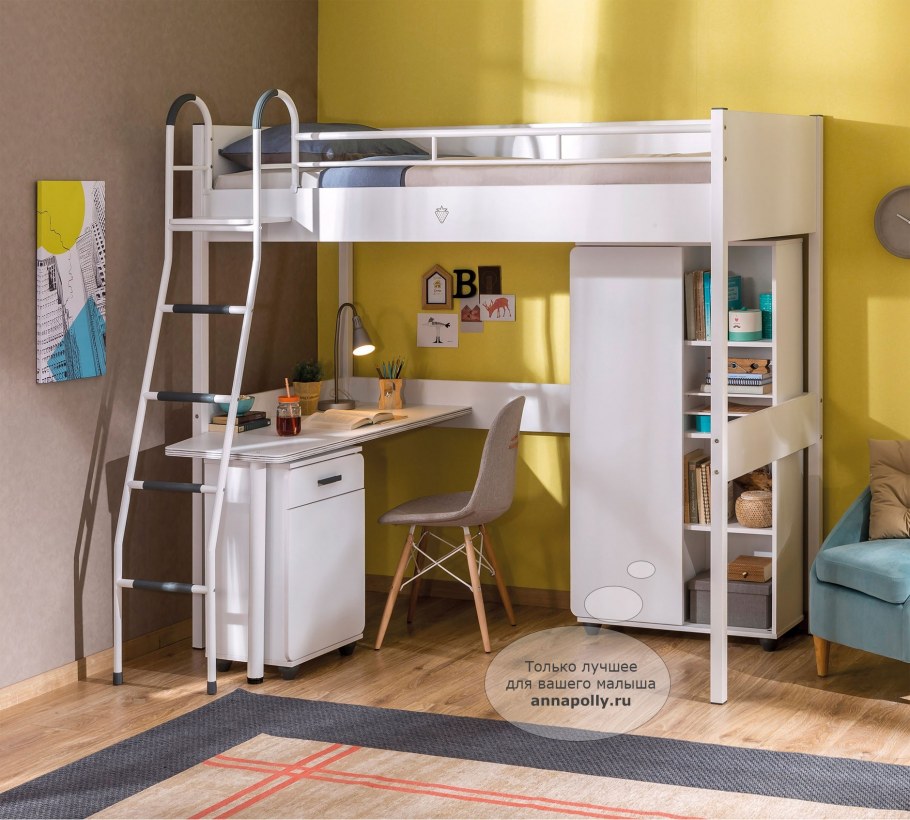 Кровать-чердак Black Cilek