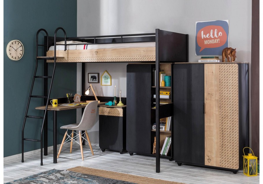 Кровать-чердак Black Cilek