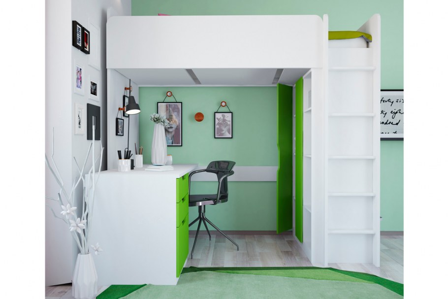 Кровать-чердак Polini Kids simple