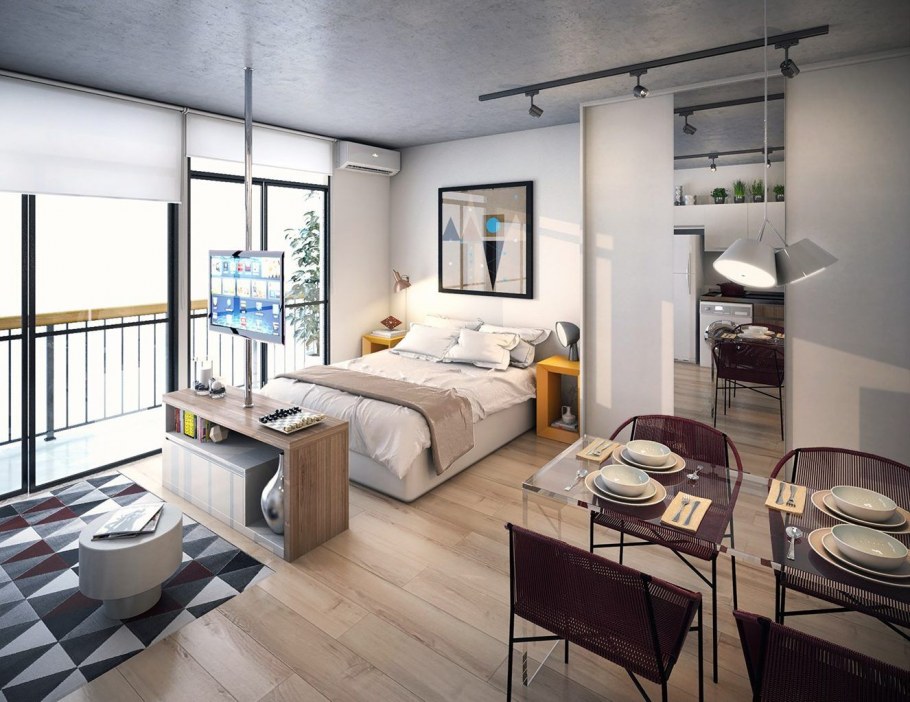 Интерьер однокомнатной студии