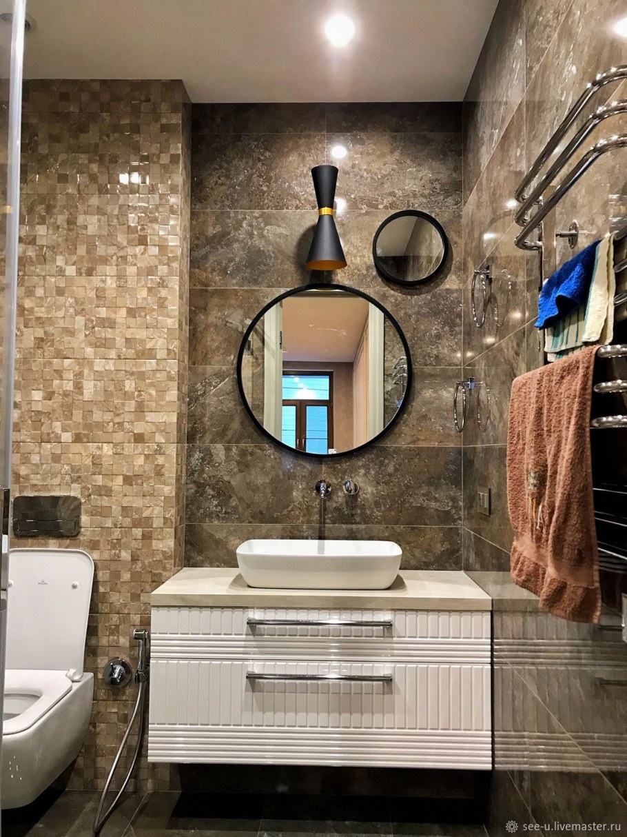 Круглое зеркало в ванную