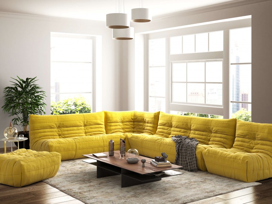 Гостиная в желтом цвете