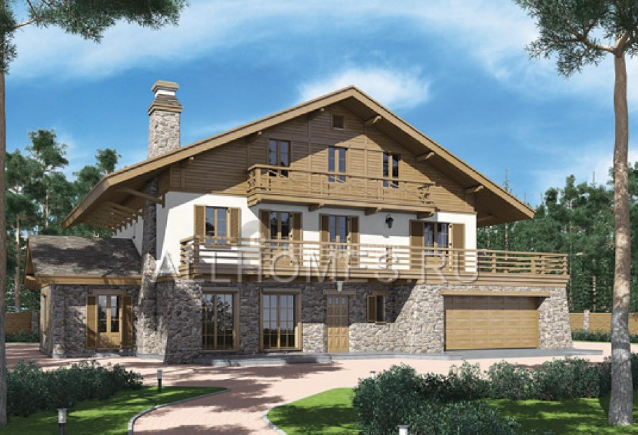 Комбинированный дом Шале с гаражом