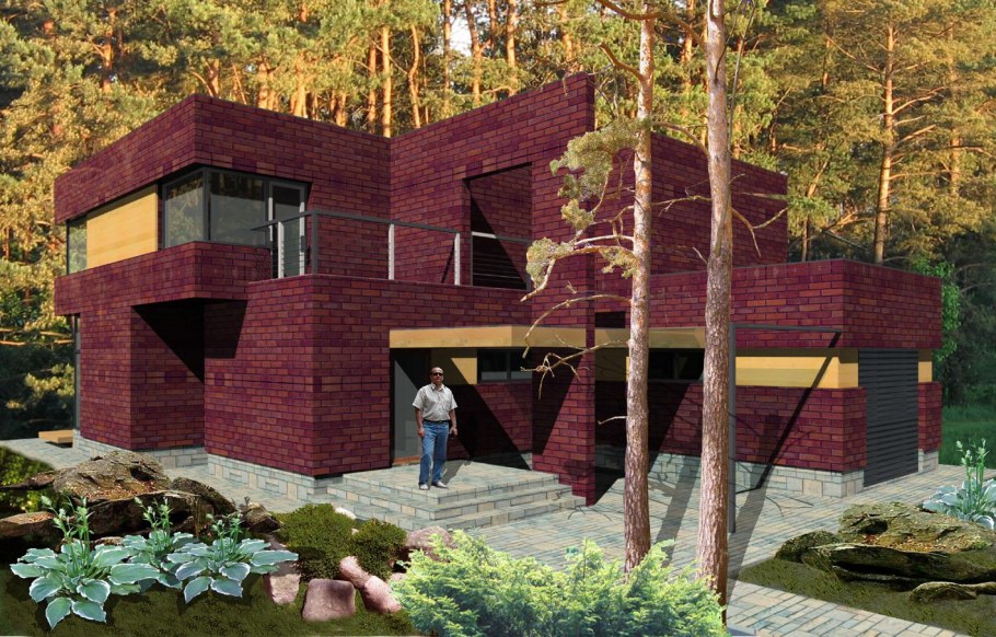 Дом куб с гаражом