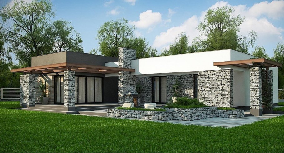 Одноэтажный дом с плоской крышей проекты флэт Хаус