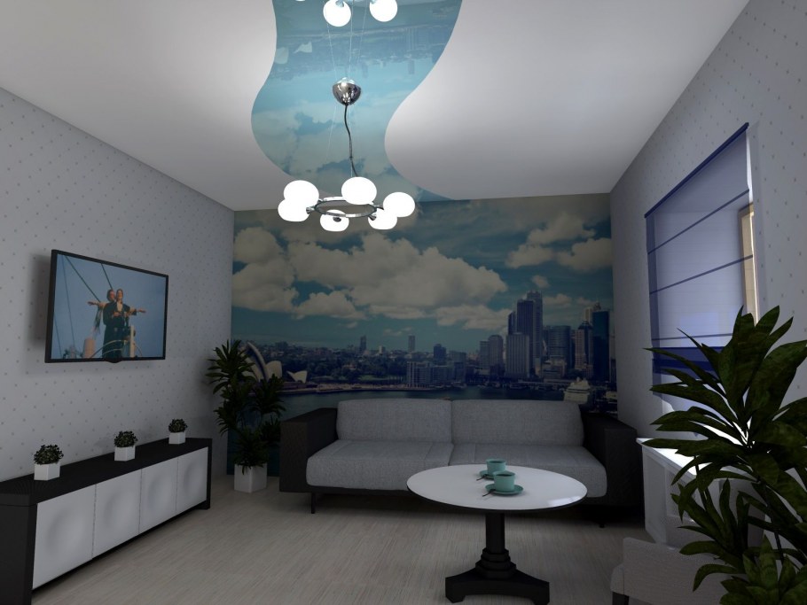 Сочетание цветов натяжного потолка