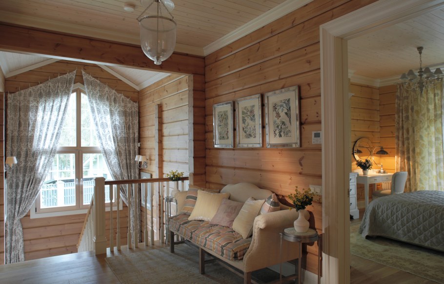 Интерьер дача брус