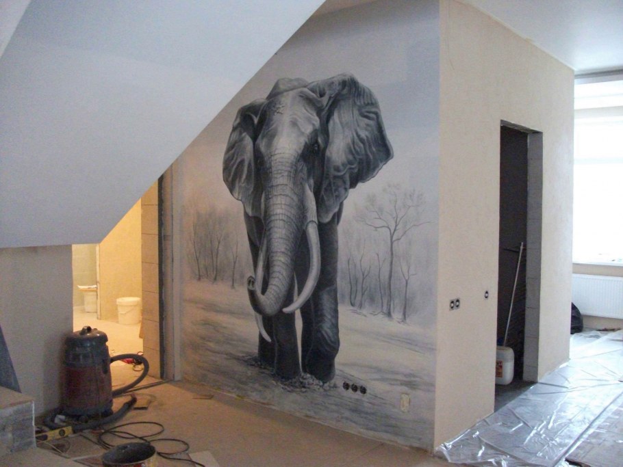 Аэрография на стенах в квартире