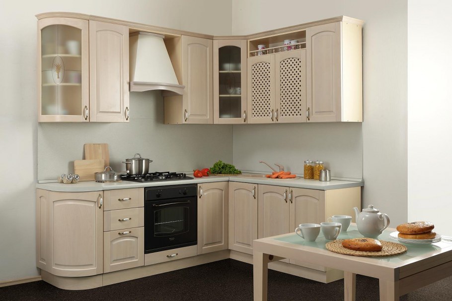 Кухня Боровичи массив Люкс береза