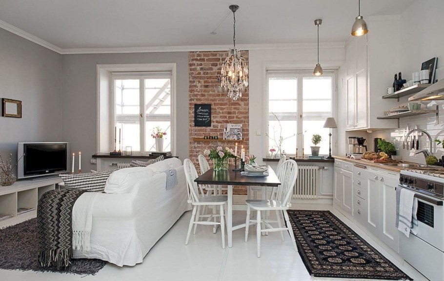 Кухня гостинная 20кв м лофт