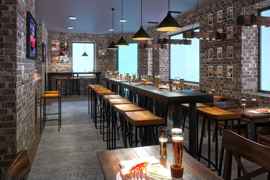 Интерьер пивного бара