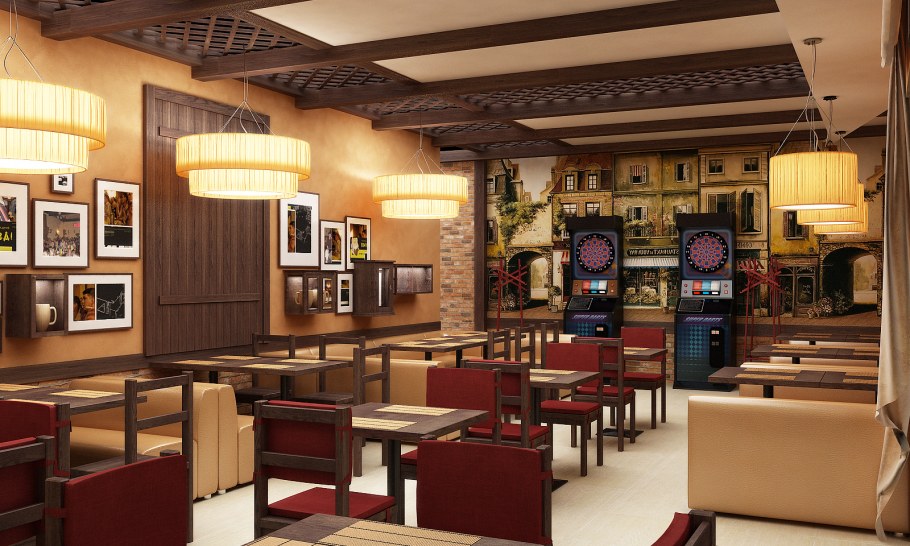 Интерьер пивного бара