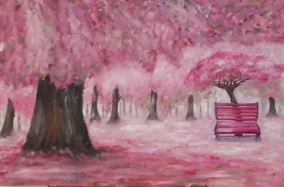 Комната с розовыми стенами