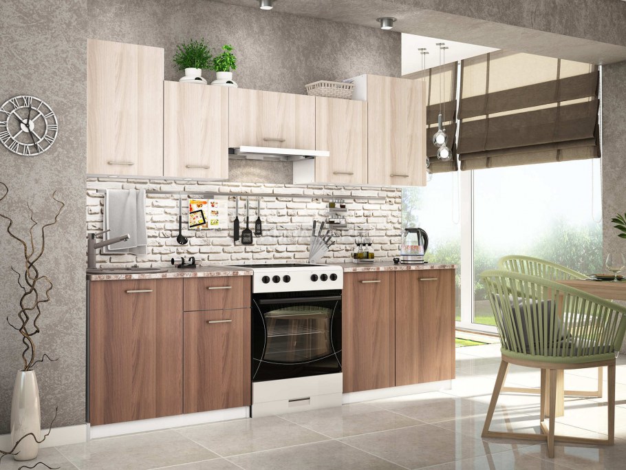 Кухня ясень шимо светлый и темный