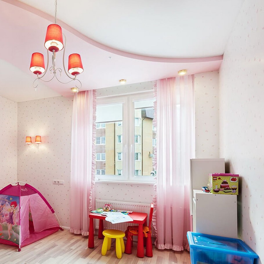 Натяжные потолки в детскую комнату девочке