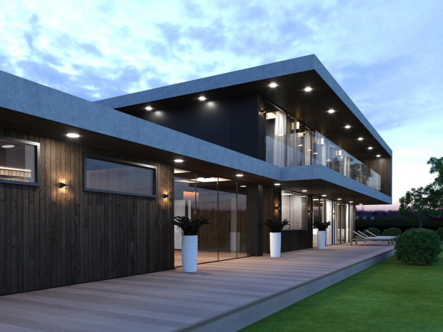 Особняк с плоской крышей