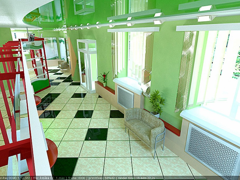 Малогабаритный общественный интерьер аптека