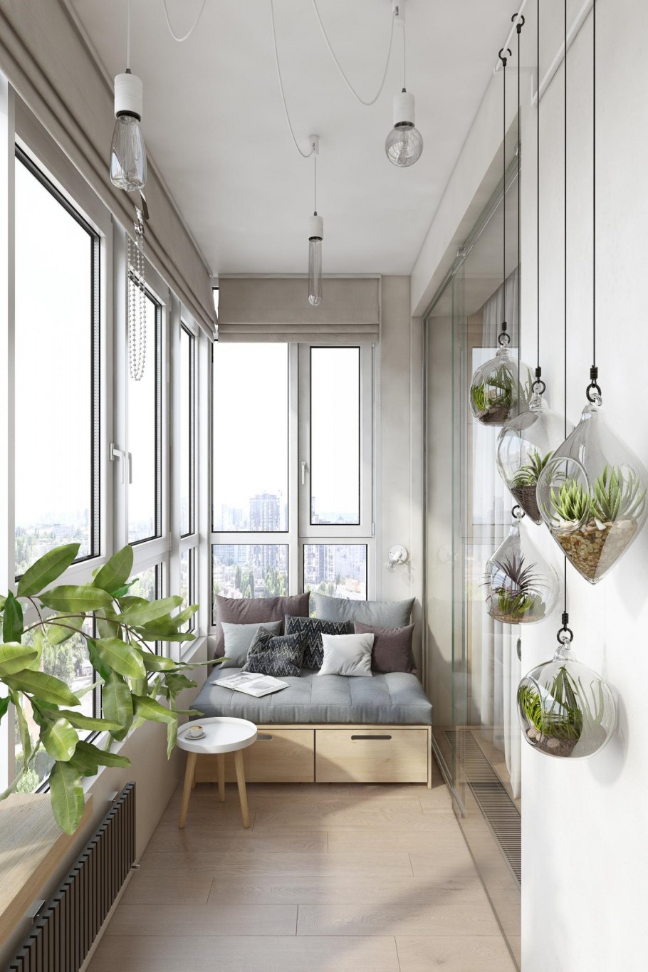 Интерьер панорамного балкона