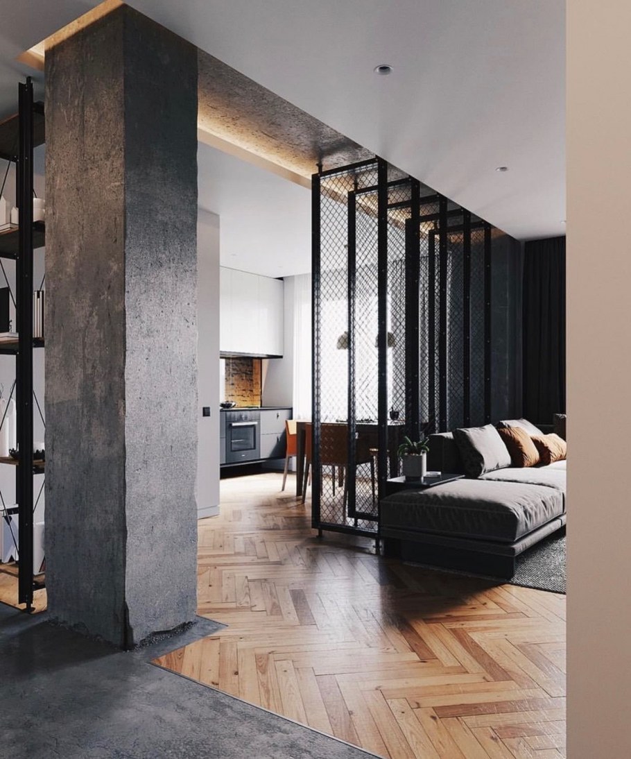 Зонирование в стиле лофт