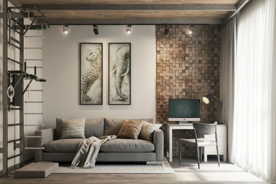 Деревянные перегородки в стиле лофт