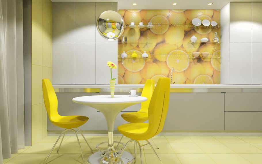 Кухня лимонного цвета