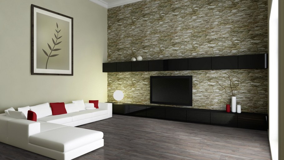 Камень на стену в гостиную