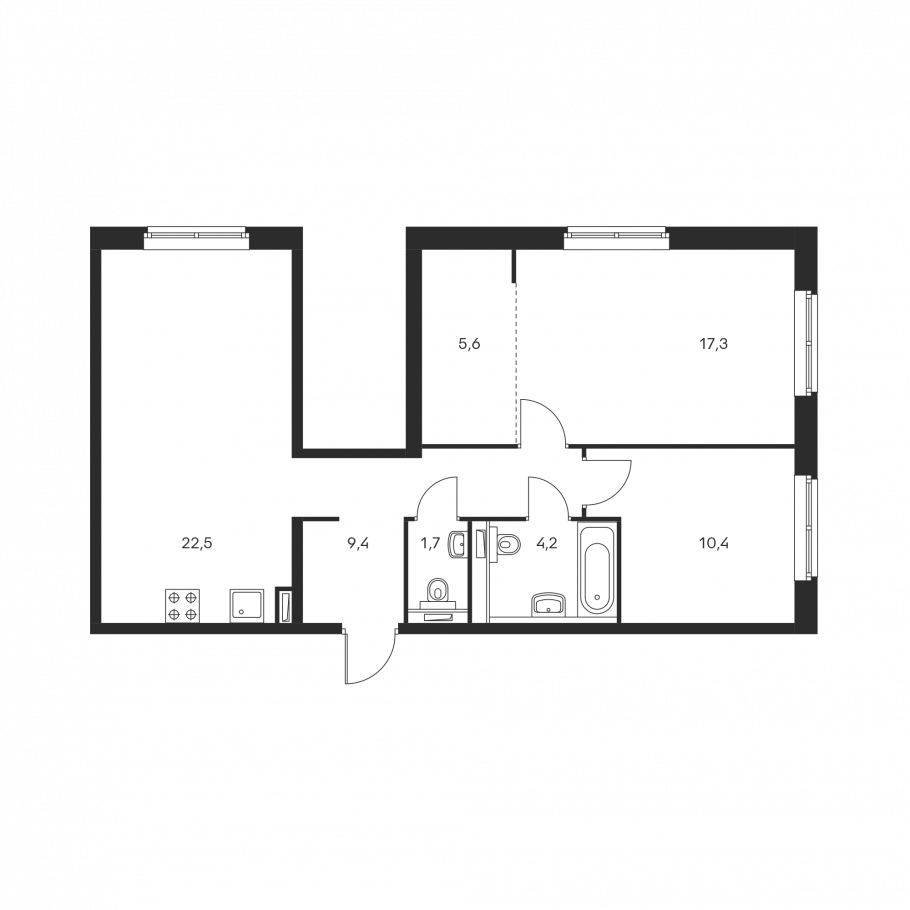 Планировка 2em7_10.5-1_t_z Люблинский парк
