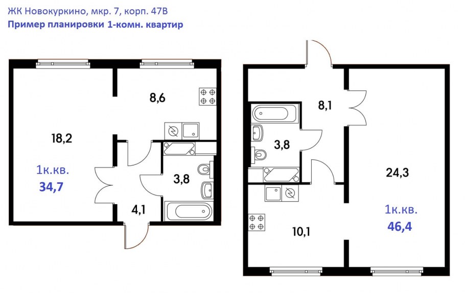 ЖК Новокуркино планировки
