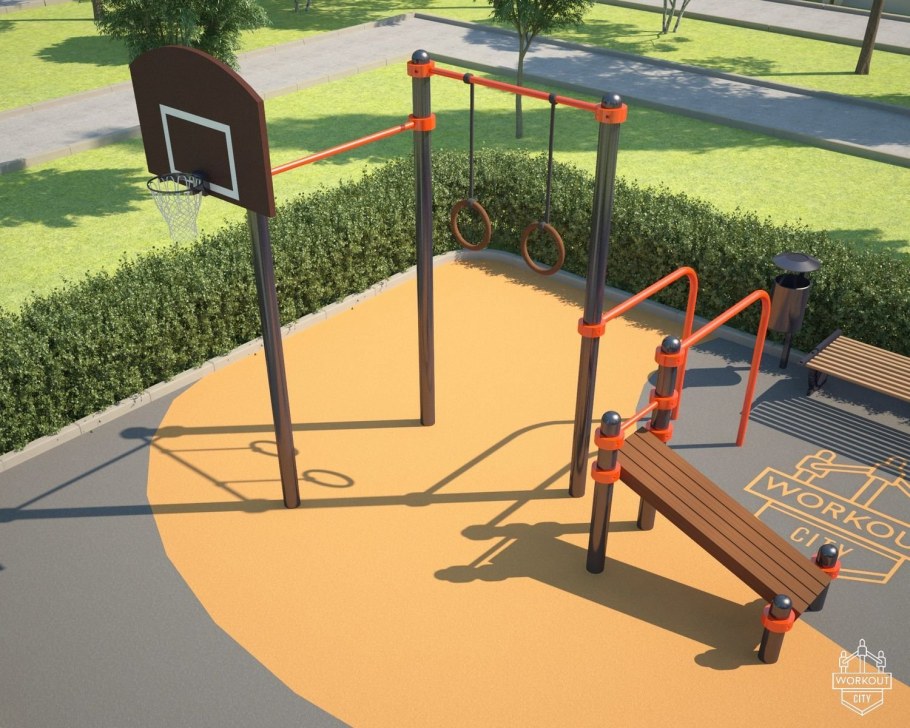 Спортивная площадка с тренажерами