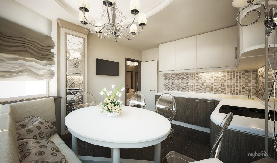 Планировка кухни п44 трешка