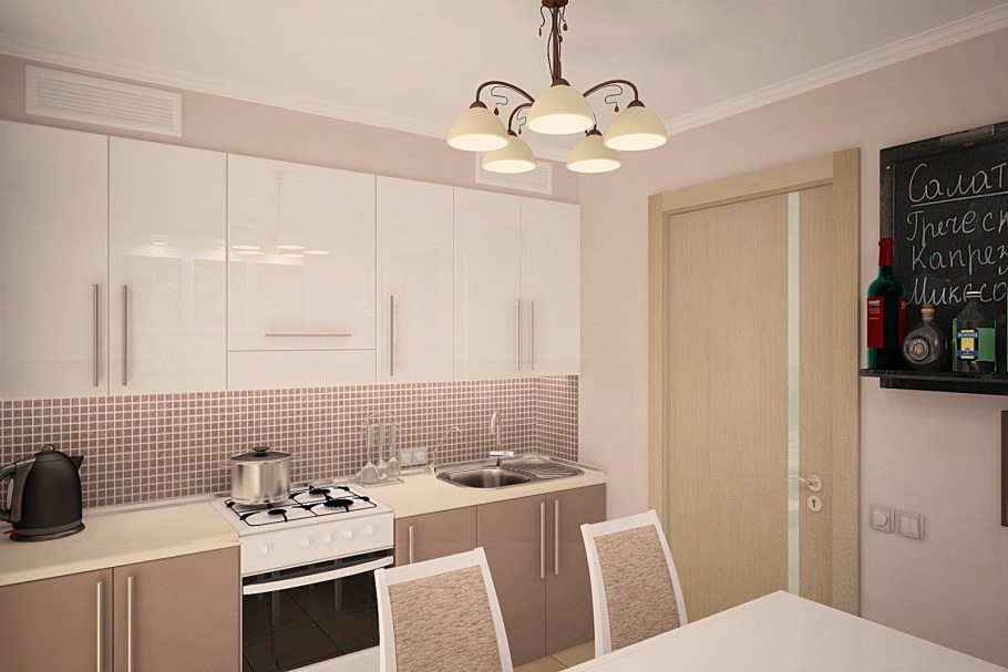 Планировка кухни п44 трешка