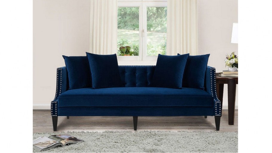 Диван синего цвета