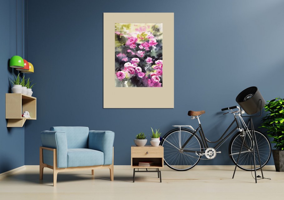 Мокап картина в интерьере