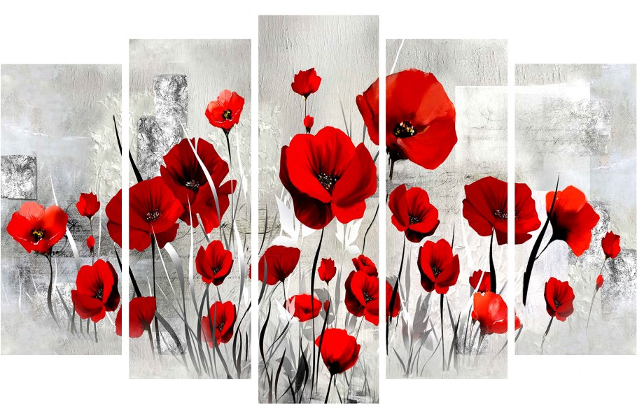 Триптих в интерьере гостиной