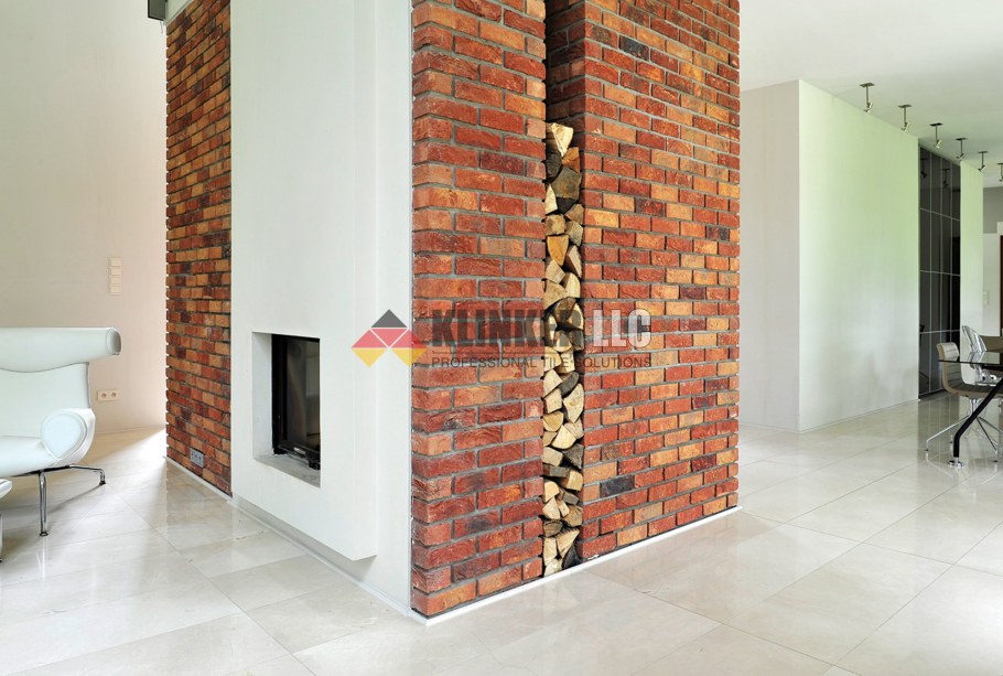 Состаренный кирпич в интерьере